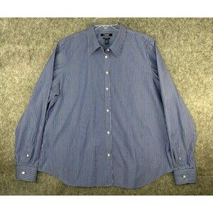CHAPS No Iron Shirt Women’s Button Up Blouse Top Size 2X Classic Career Business